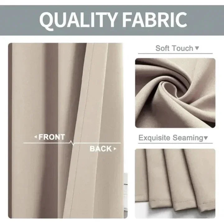Thermal Insulated Blackout Window Curtain Set - 2 Panels, 74x84 Inch, Multiple Colors