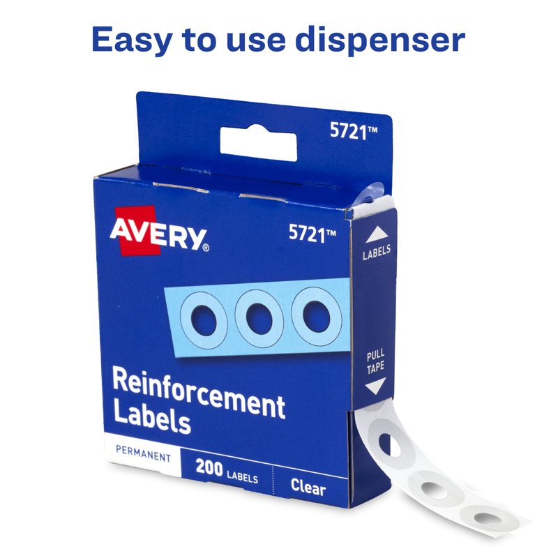 Self-Adhesive Hole Reinforcement Stickers - Clear 1/4 Inch, Pack Variants
