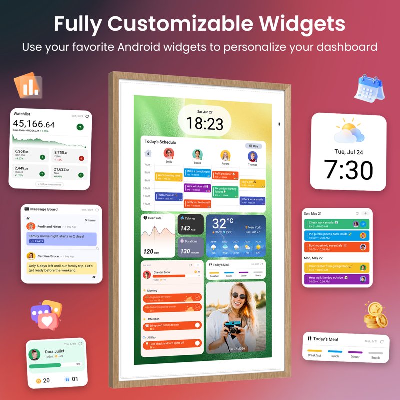 Smart Digital Wall Calendar & Home Hub - 21.5-Inch Family Organizer