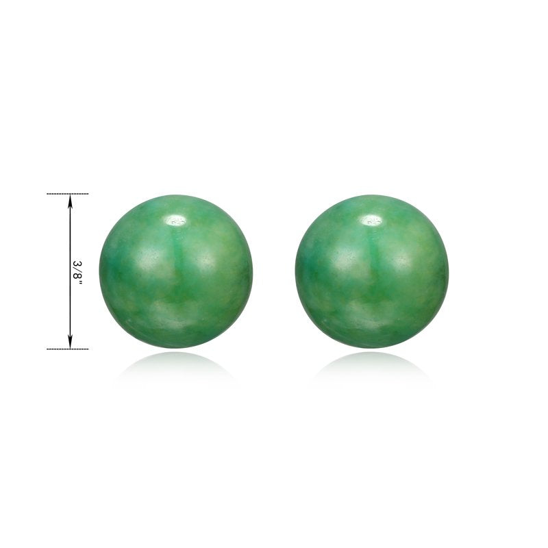 Genuine Jade Stud Earrings in Platinum Over Sterling Silver - Women's Jewelry