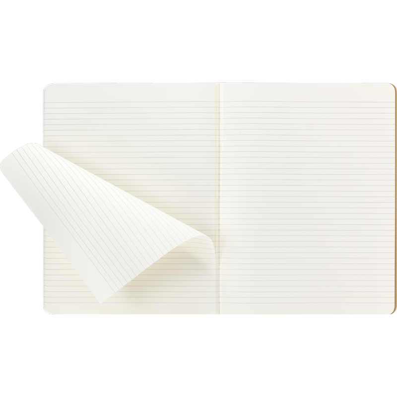 Set of 3 XL Kraft Brown Ruled Notebook Journals - Lightweight & Customizable