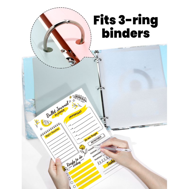 3-Hole Plastic Pocket Folders 6 Pack Pastel Colors for Binders