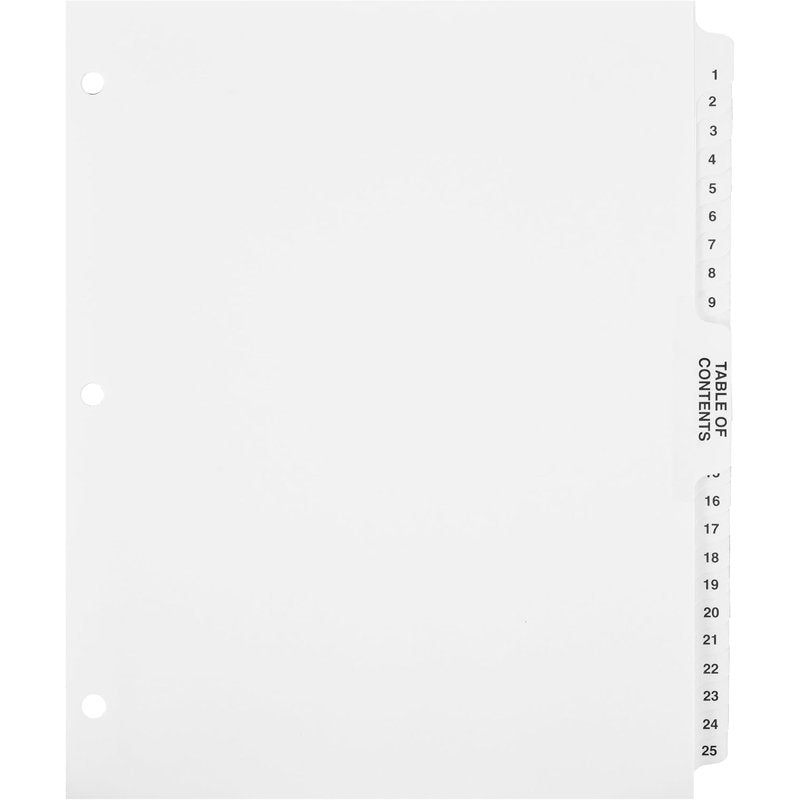 Numbered Document Dividers 1-100 with Laminated Tabs for Filing