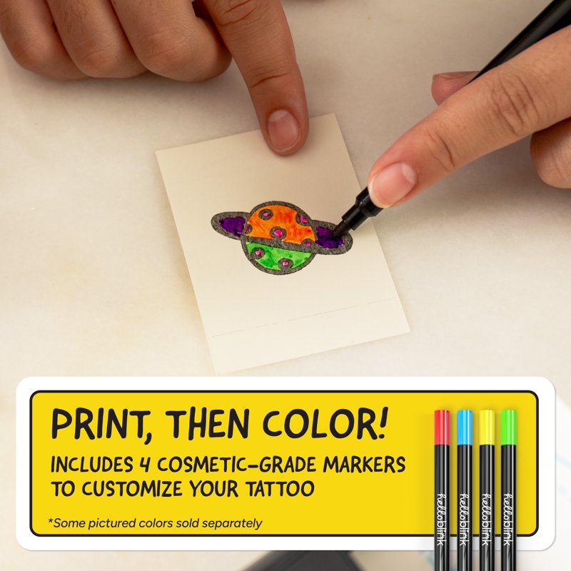 Kids Temporary Tattoo Maker Kit - Design and Print Custom Body Art