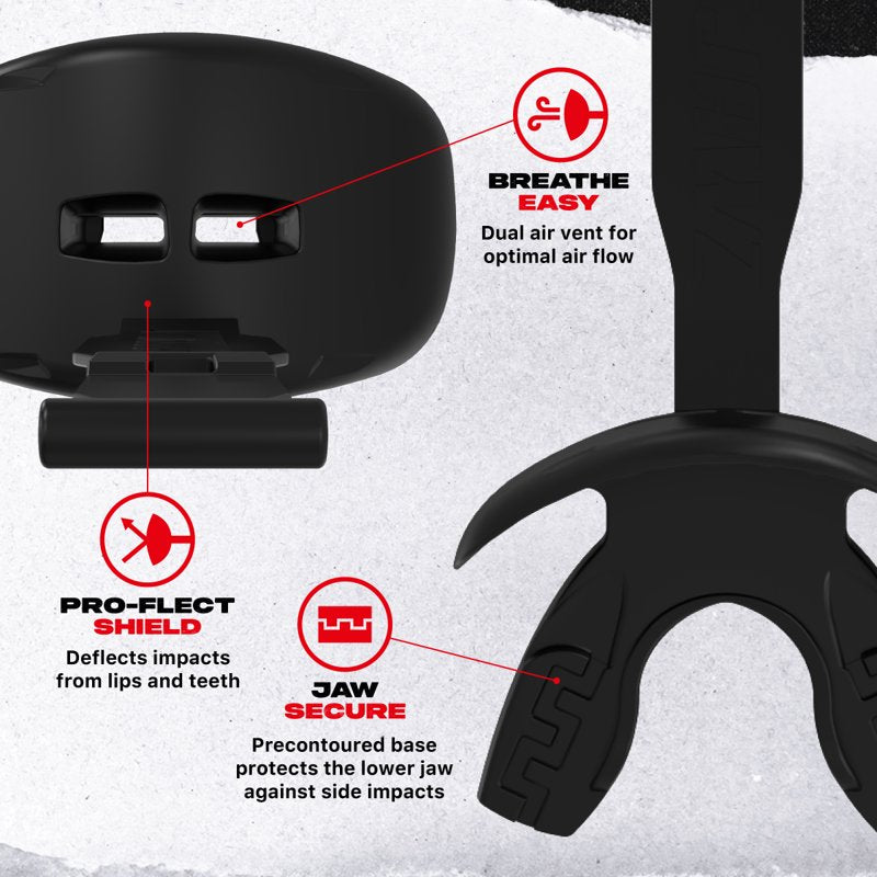 Football Mouth Guard with Connected Strap - Impact Protection for Adults and Youth
