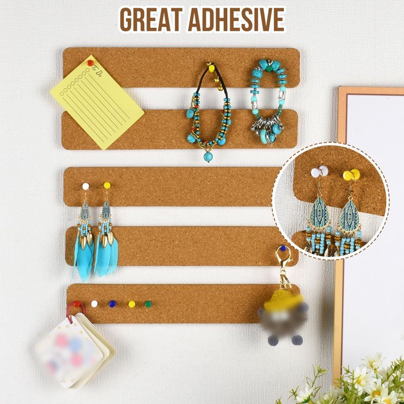 Felt Pin Board Strips 5-Pack with 35 Push Pins for Notes Photos and Schedules