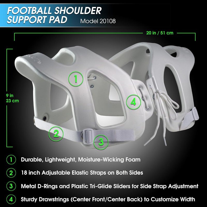 Shoulder Injury Pad for Football Hockey Lacrosse - Support & Protection