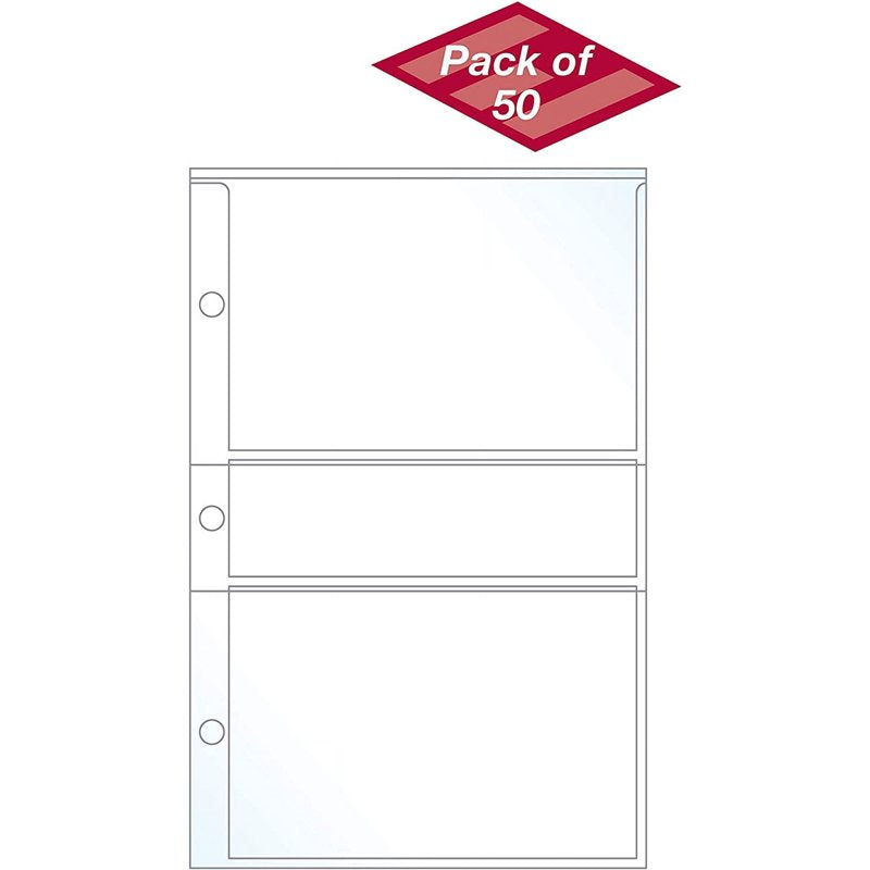 Mini 3x5 Inch Photo Protectors Pack of 50 for Binder Storage - Made in USA