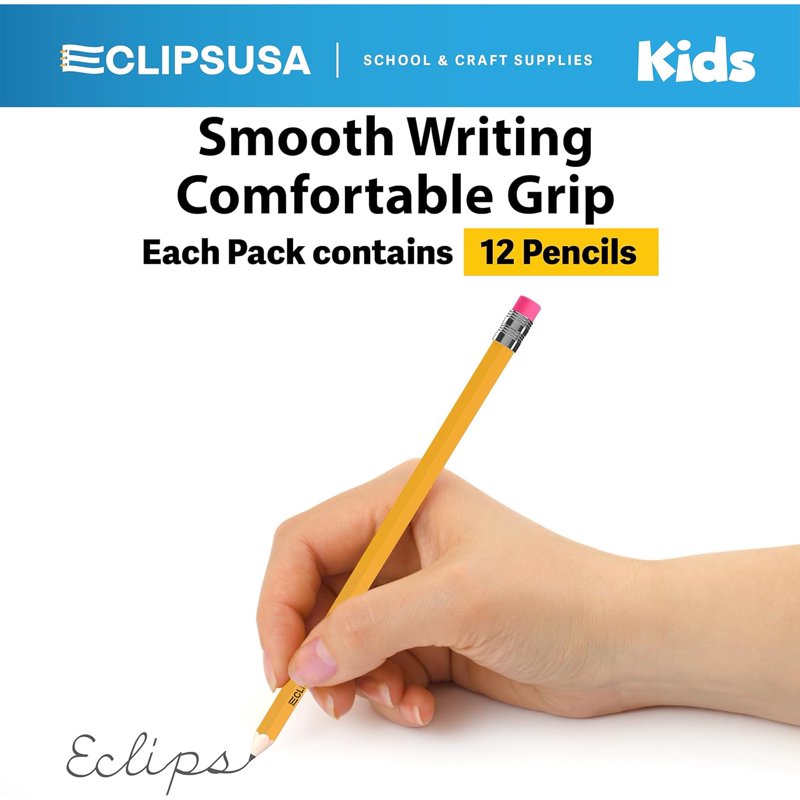 Pre-Sharpened Number 2 HB Graphite Pencils Bulk Pack for Classroom Art Office