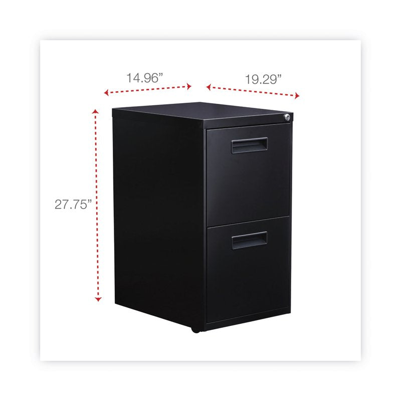 Alera Metal Pedestal File Drawer - 2-Drawer Office Storage Black