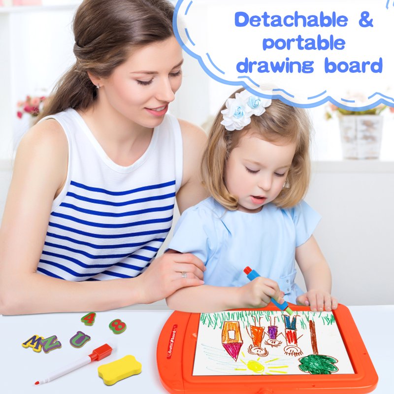 Double-Sided Toddler Art Easel with Magnetic Chalkboard & Whiteboard - Kids Gift