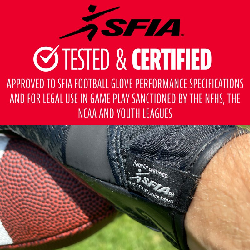 Adult Football Receiver Gloves with Hi-Tack Grip and Breathable Design