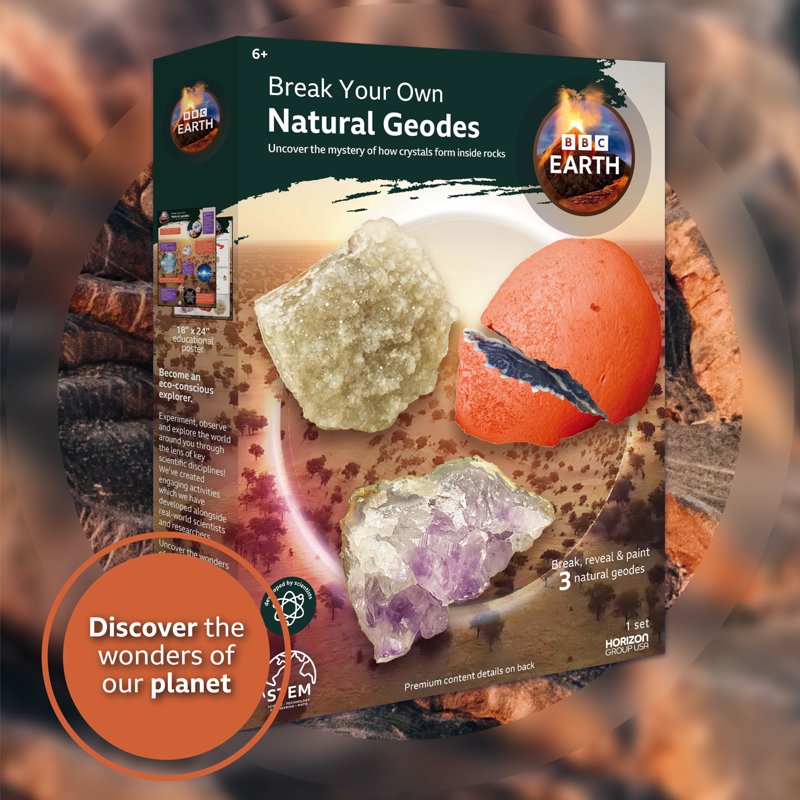 Kids Geodes Science Kit - Natural Crystals, Cracking & Custom Decor Set