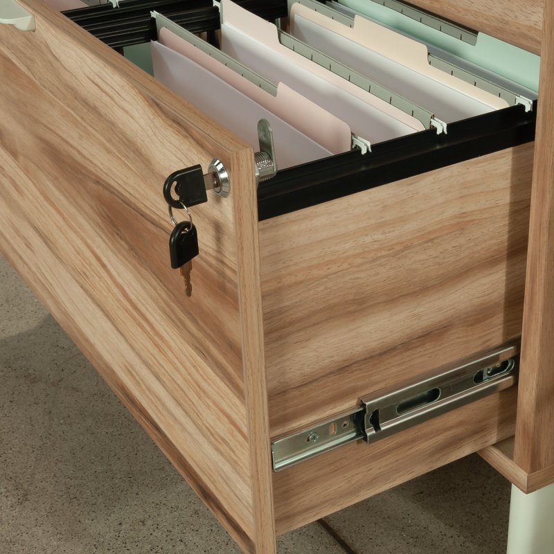 Sauder Bergen Circle 2-Drawer Lateral File Cabinet - Kiln Acacia Finish