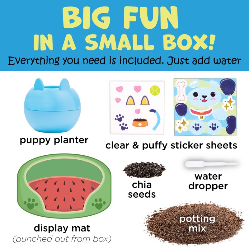 Kids Plant-A-Pet Puppy Gardening & Craft Kit - DIY Arts & Crafts for Kids 6+