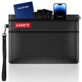 Fireproof Document Bag 10.6 x 7.5 Inch Waterproof Fire-Resistant Money Bag for Passports Cash & Valuables
