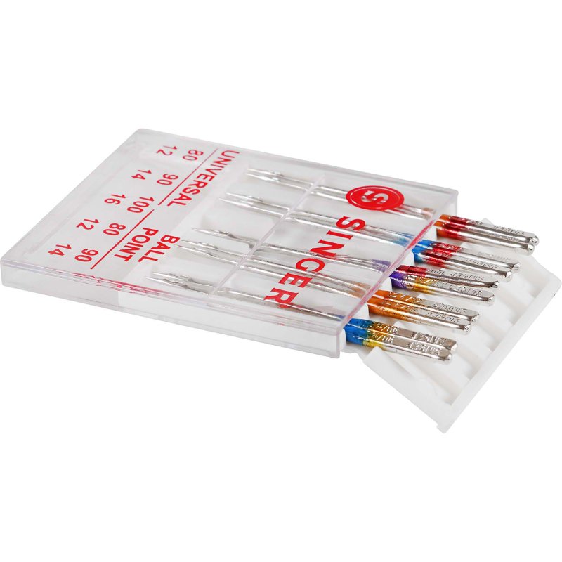 Universal & Ball Point Sewing Machine Needles Set - 10 Pack for All Fabrics