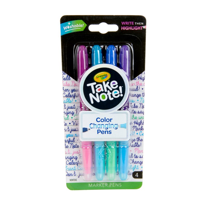 Color Changing Dual-End Pens - 4 Pack for Kids and Art Projects