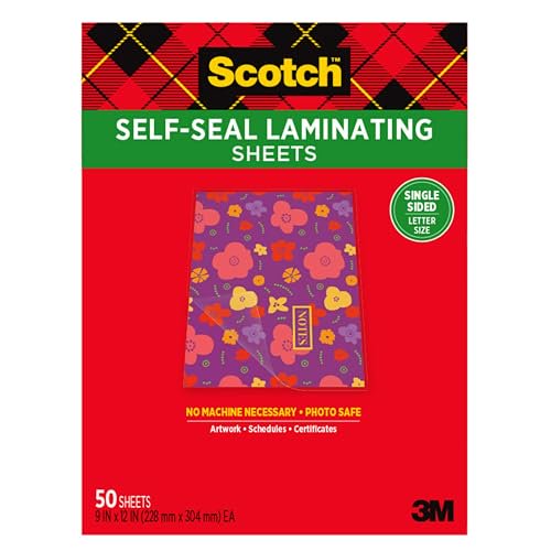 Laminating Sheets Letter Size 9x12 Inches - Pack of 50, Single Sided