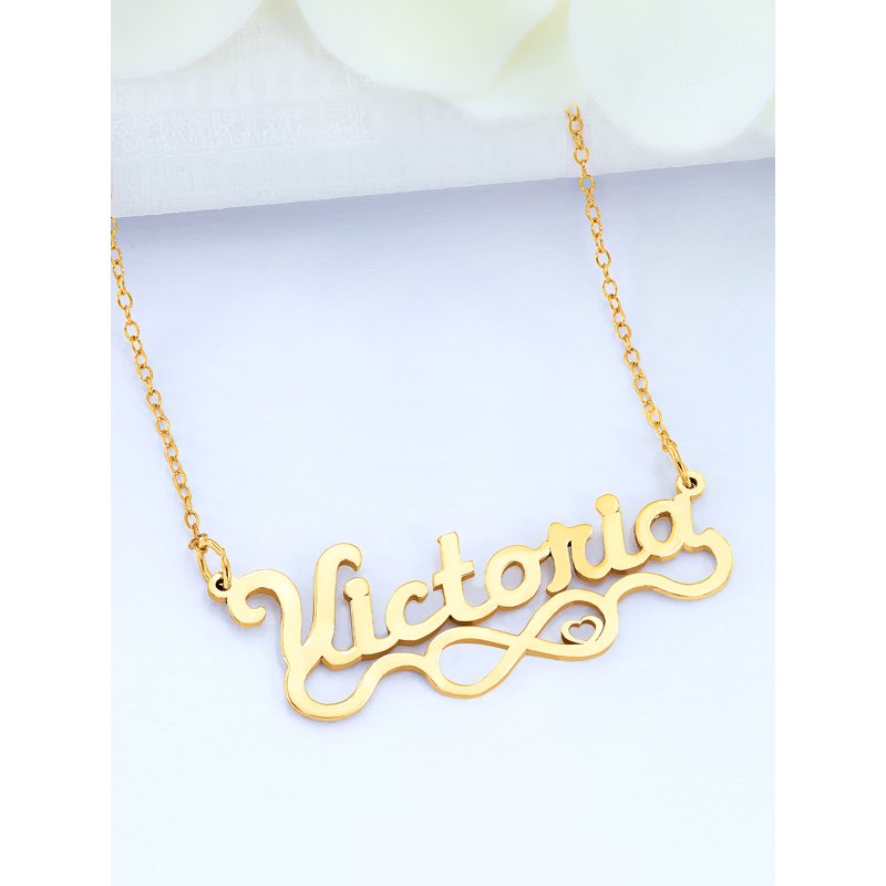 Personalized Script Name Necklace with Infinity & Heart - Custom Jewelry