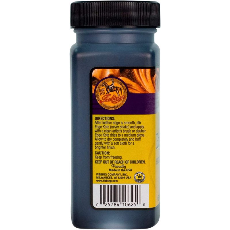 Leather Edge Coating - Water-Resistant Fiebing's Edge Kote 4 Oz. - Black