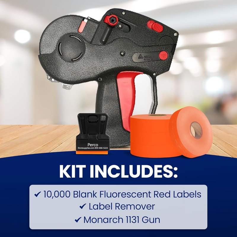 Price Gun Starter Kit with Fluorescent Red Labels - Monarch 1131 Compatible