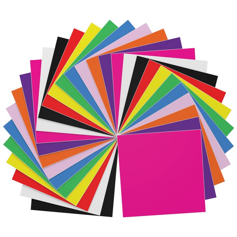 60-Piece Permanent Vinyl Sheets Set - 10 Vibrant Colors for Cricut & Silhouette Machines