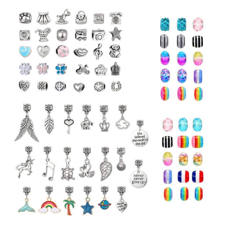 Kids Jewelry Making Kit with Charms & Beads - DIY Bracelet Craft Set for Ages 6-12
