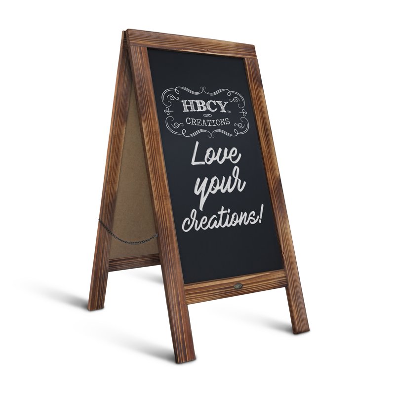 Outdoor Magnetic A-Frame Chalkboard Sign - Rustic Brown 40x20 Inches
