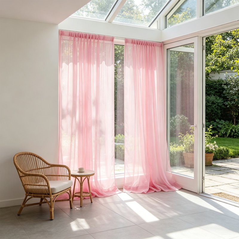 Semi-Sheer Light Filtering Curtains for Living Room & Bedroom - 78 Inch Long