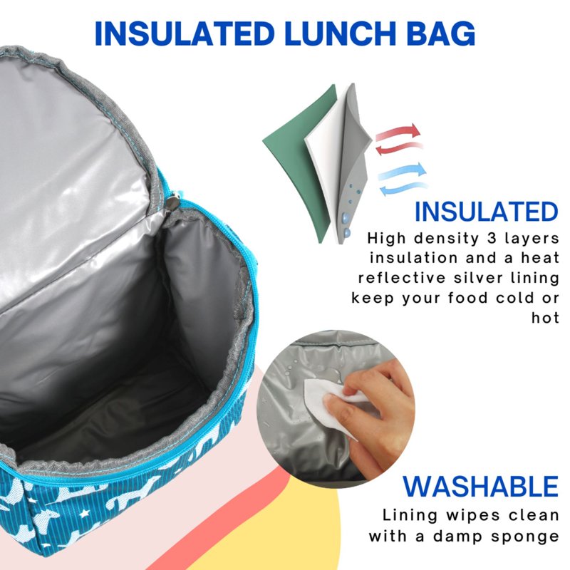Kids Rolling Backpack and Lunch Bag Set - 18 Inch Pony or Sprinkle Colors