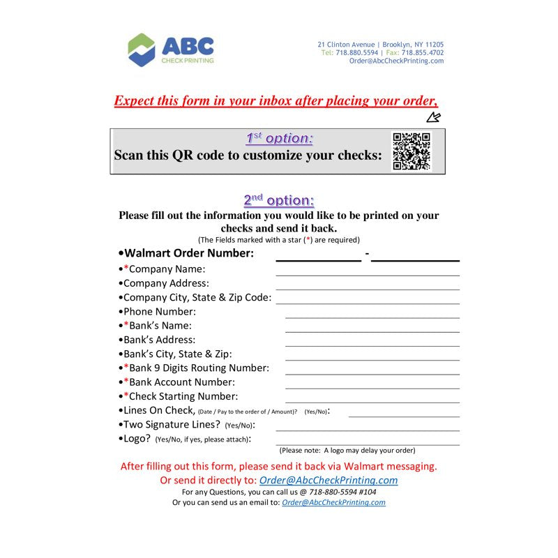 Business Checks with Stub Voucher - Blue 500-Pack, 3 Checks per Page