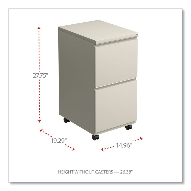 Lockable 2-Drawer Vertical Filing Cabinet - Putty Steel Office Storage