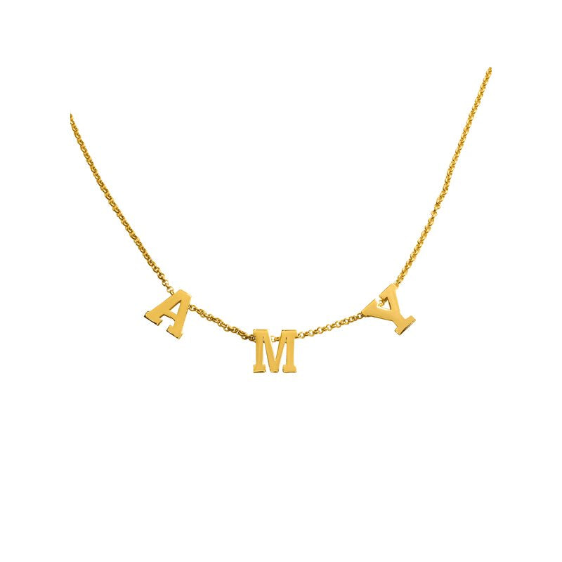 Personalized Initials Necklace - Custom Name Pendant in Sterling Silver or Gold
