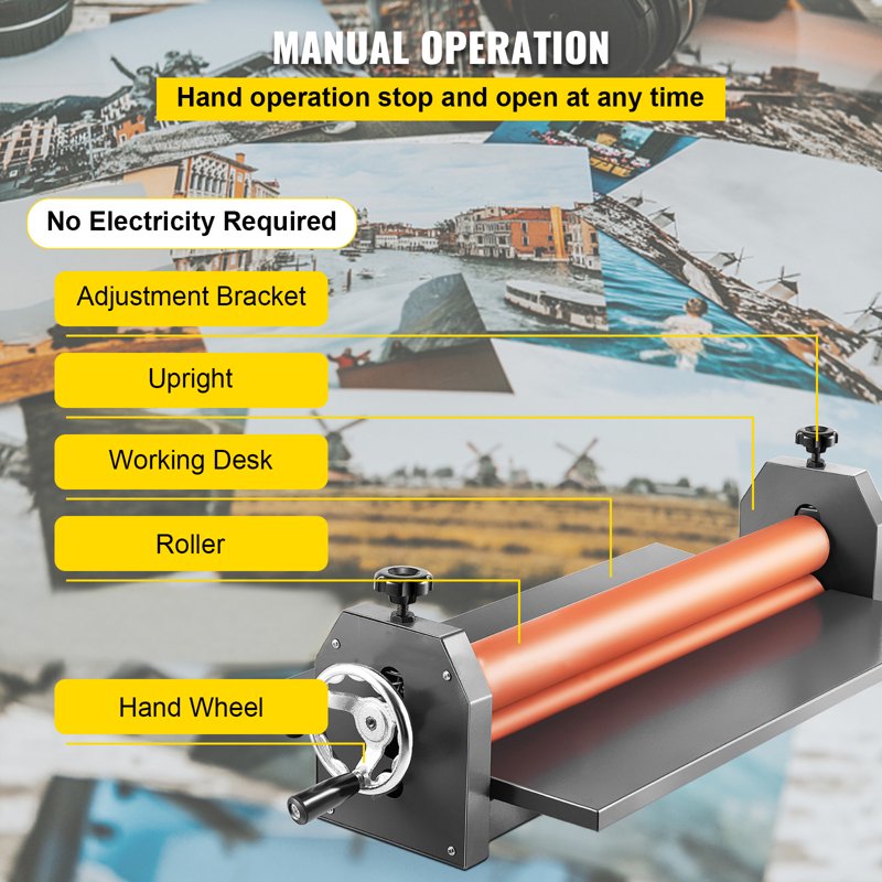 25.5 Inch Manual Cold Roll Laminator for Documents Photos and Artwork