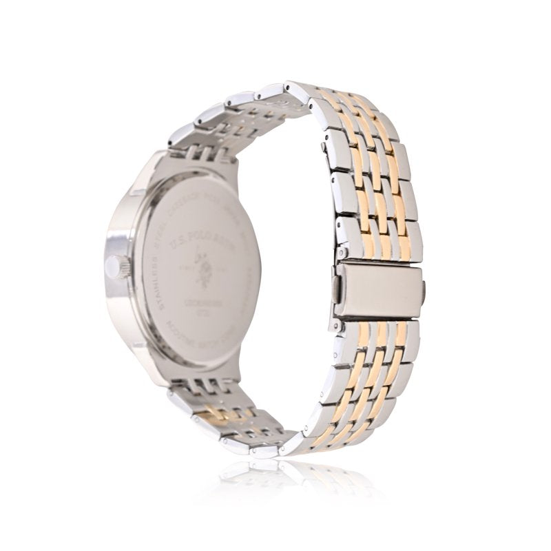 Men's Two-Tone Silver and Gold Analog Watch with Round Dial