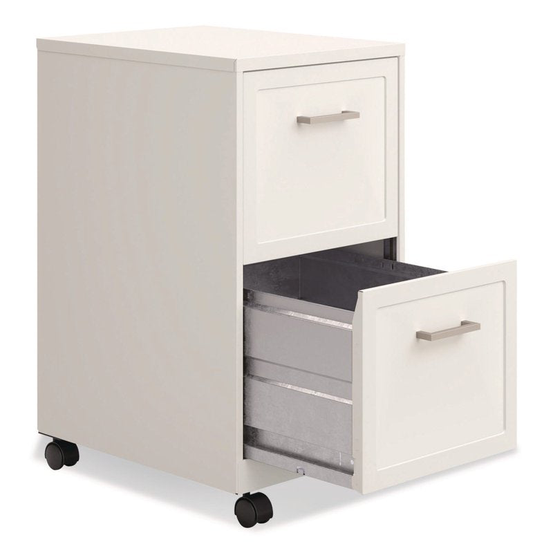 Alera Two-Drawer Mobile Vertical File Cabinet - Letter Size, Pearl White