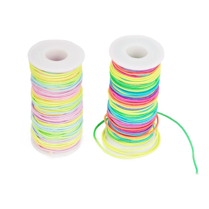 Neon & Pastel Rainbow 1mm Elastic Bracelet Stretch Cord 150ft Pack