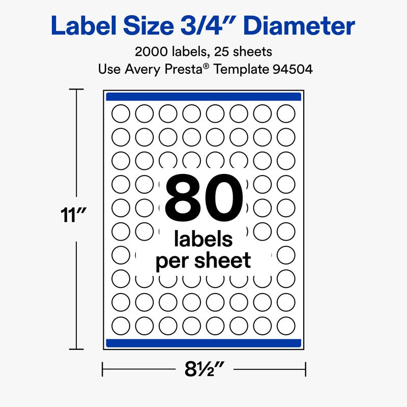 Matte White Round Labels - Customizable 3/4 Inch Diameter for Printing