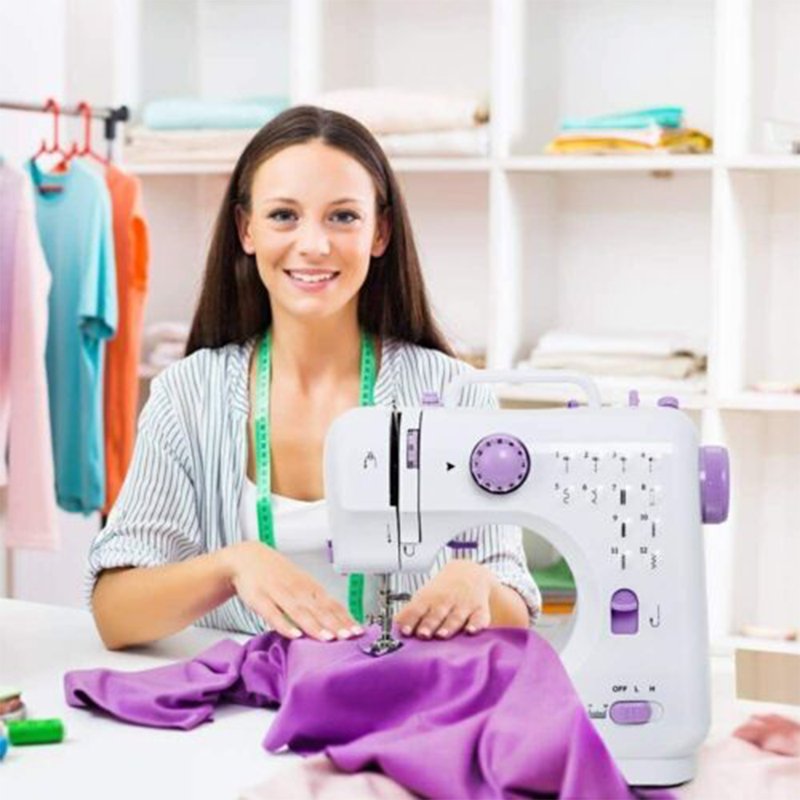 Mini Portable Sewing Machine for Kids & Beginners - 12 Stitch Patterns, Double Thread, Easy Operation