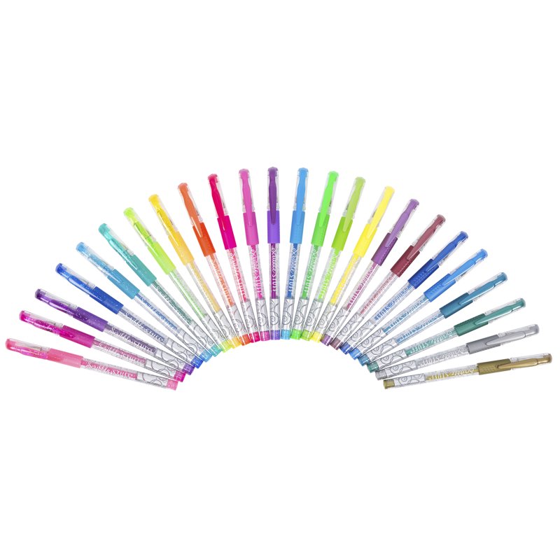 Gel Pens Set 24 Count - Glitter, Neon & Metallic Ink for Journaling & Art
