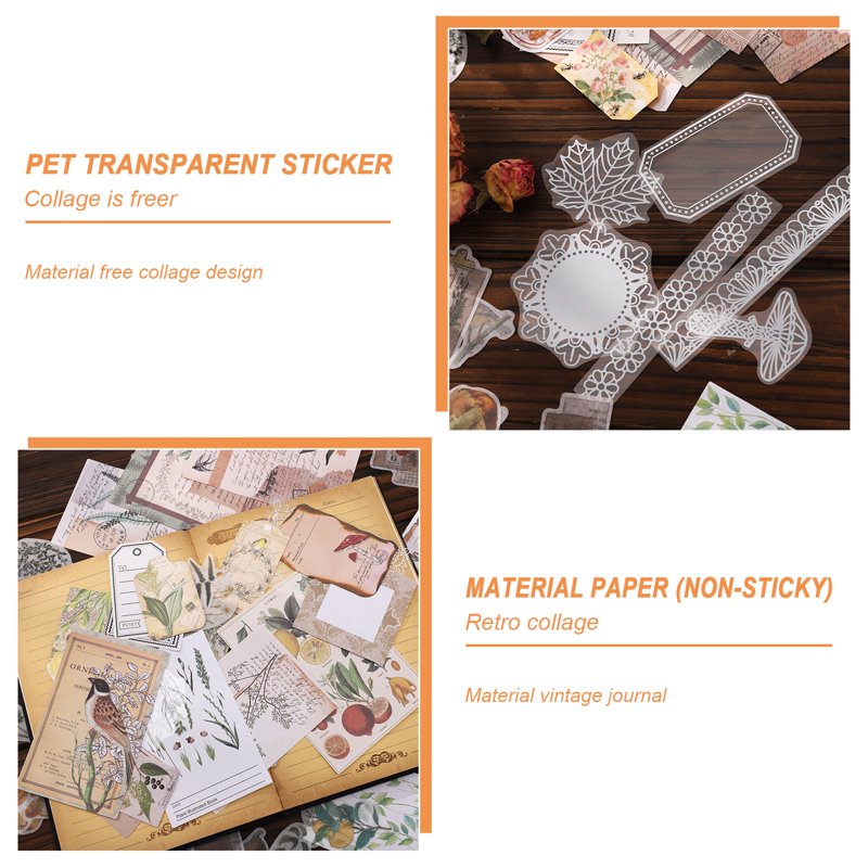 Vintage Scrapbooking Stickers & Paper Set for Art Journaling - 260 Pieces