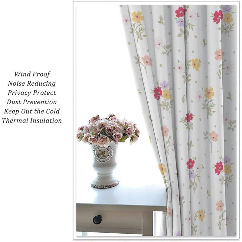 Colorful Floral Curtains - Modern Window Drapes for Bedroom & Living Room