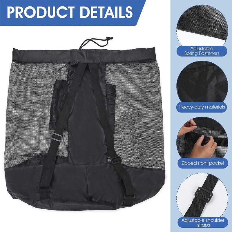 GOGHOST Mesh Ball Bag Set - 2 Pack with Adjustable Strap, Black