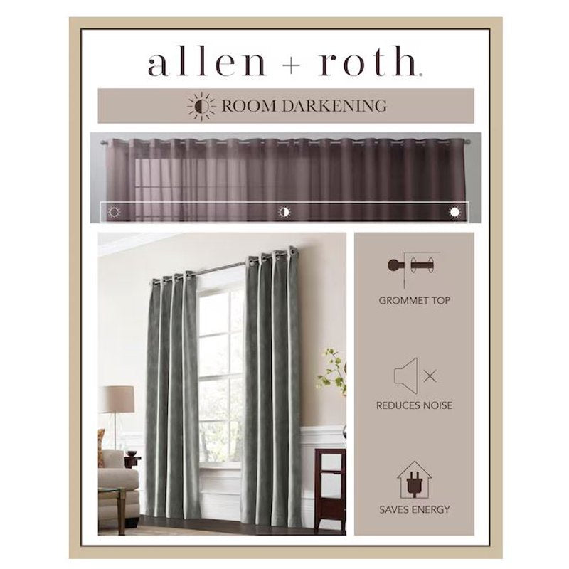 84-Inch Gray Thermal Room Darkening Curtain Panel with Grommets