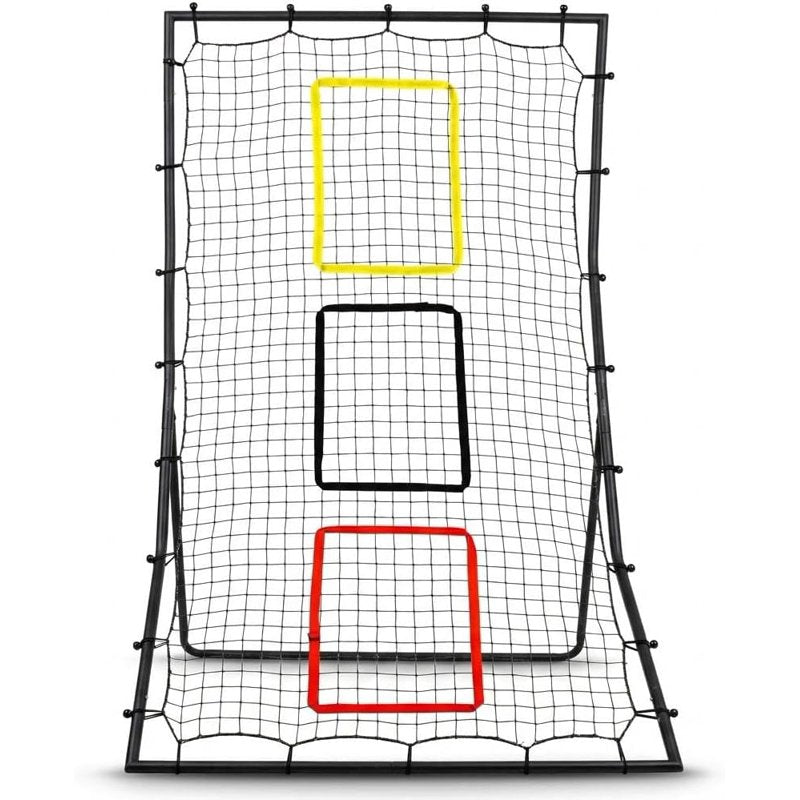 6x4 ft Baseball & Softball Rebounder Net with 3 Target Zones - Pitching and Fielding Practice Equipment