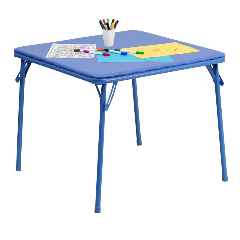 Kids Blue Folding Table - Multipurpose Toddler Play & Dining Table