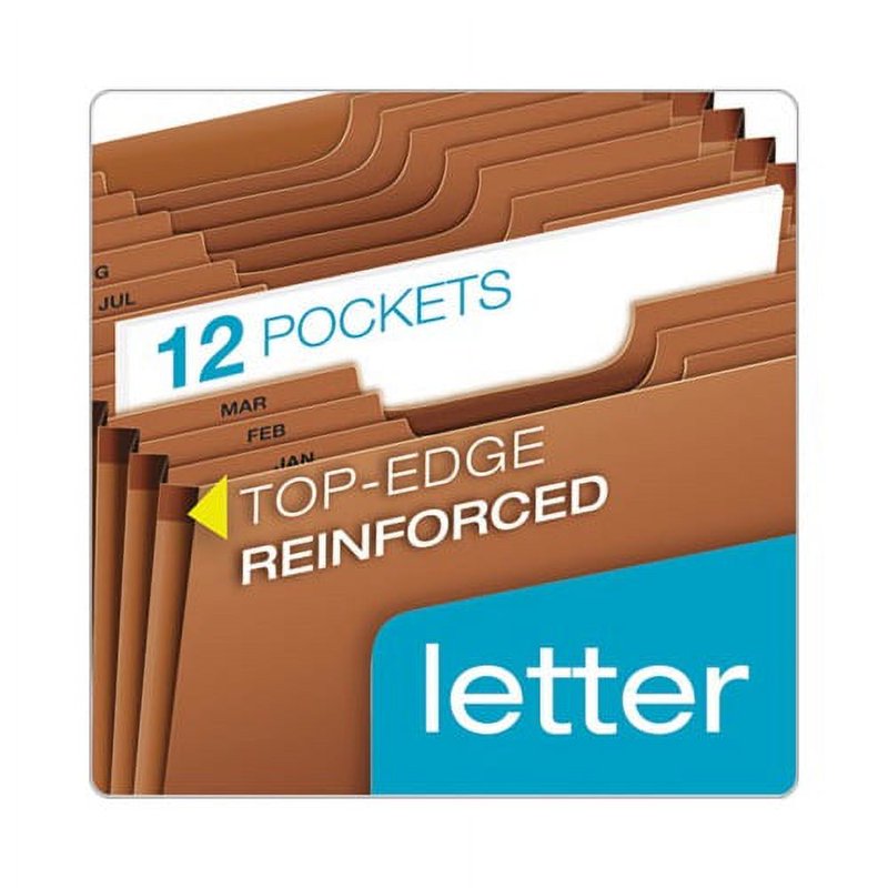 Heavy-Duty Expanding File with 12 Sections - Letter Size Redrope