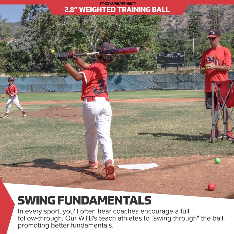 Weighted Hitting and Batting Training Balls - PowerNet 6 Pack, 12-20 Oz