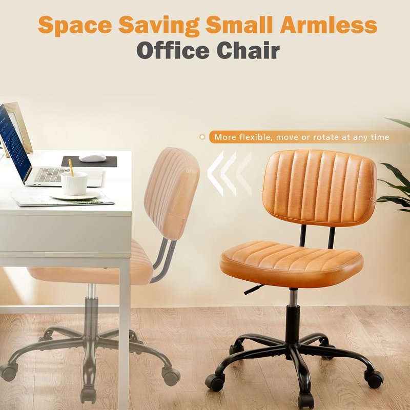 Office Task Chair with Wheels Armless Swivel Desk Chair for Home and Office